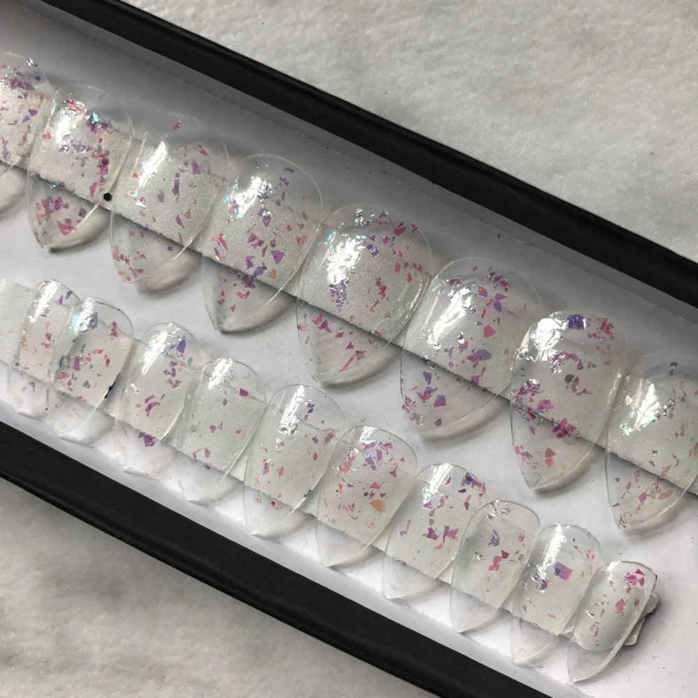 Shattered Iridescent stiletto Press On Nails